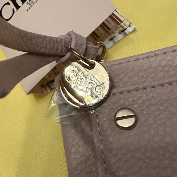NWOT authentic Chloe Taupe Leather Parfum Pouch - Picture 3 of 14